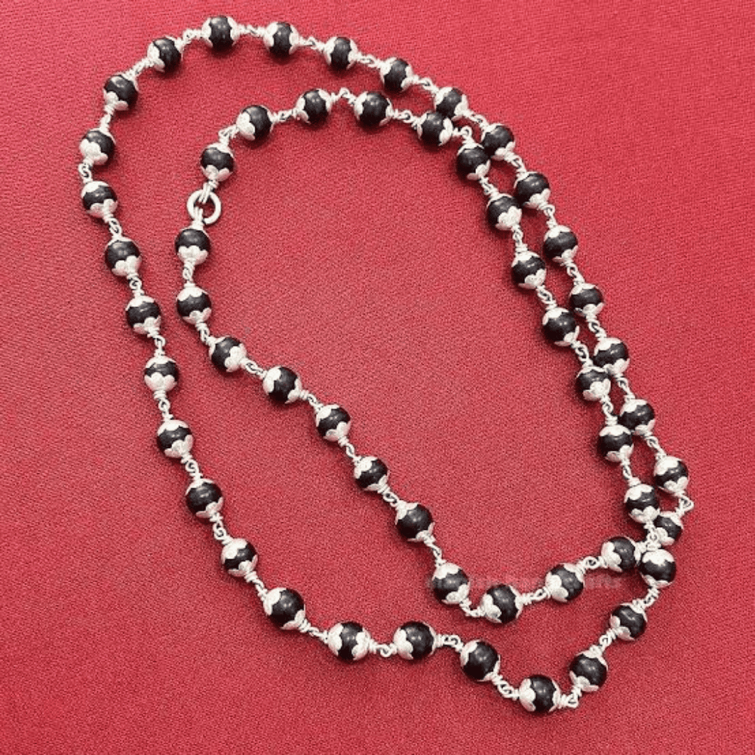 Karungali Silver Capping Mala