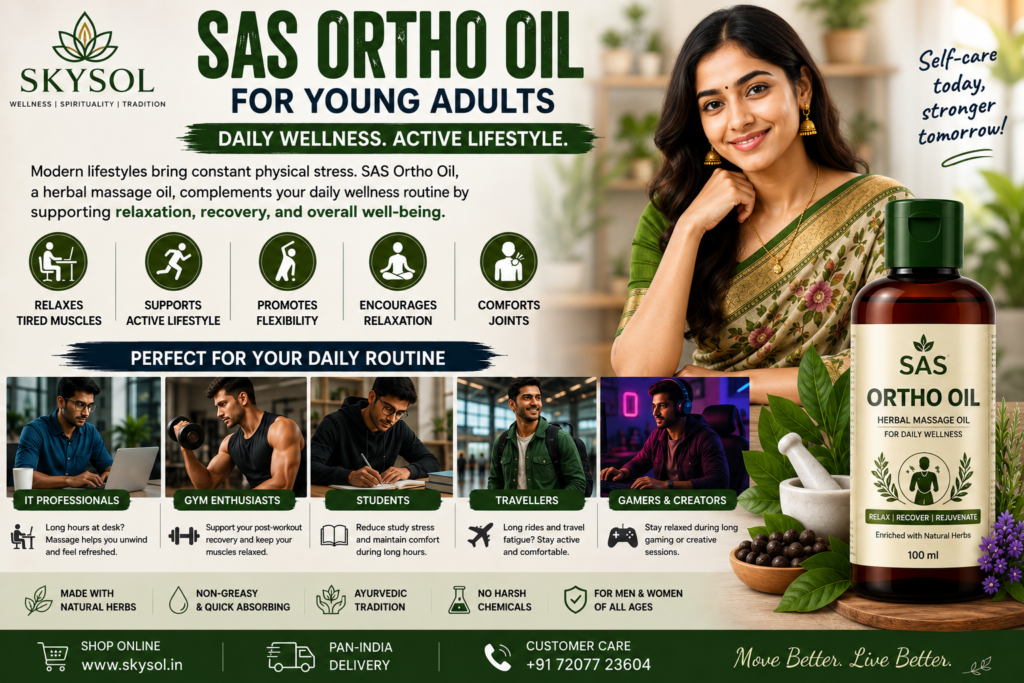 SAS Ortho Oil for young adults supporting daily wellness and active lifestyles