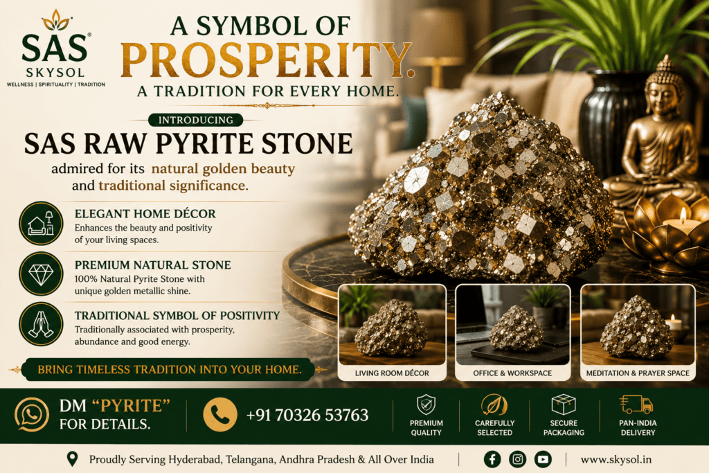 Raw Pyrite Stone Benefits with natural premium Pyrite Stone from SKYSOL Hyderabad